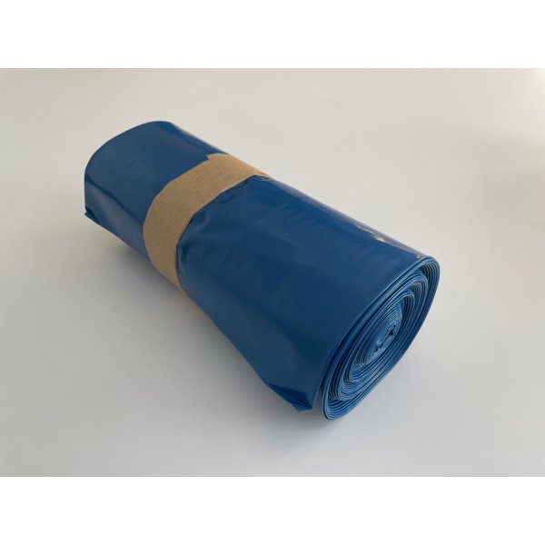 Müllsäcke - LPDE 180 L - 500 + 450 x 1250 mm - blau, ca. 85µ-Stärke